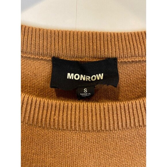 Monrow Small Supersoft Sweater Knit Cut Out Cold Shoulder Sweatshirt GUC - Picture 3 of 6